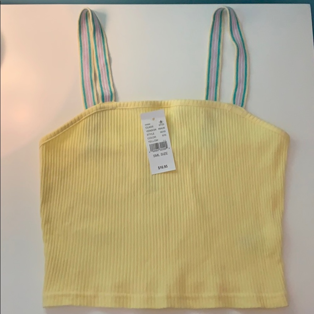 Cropped yellow tank top- size small.
